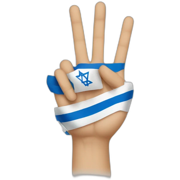 Israel flag and Hand peace sign emoji