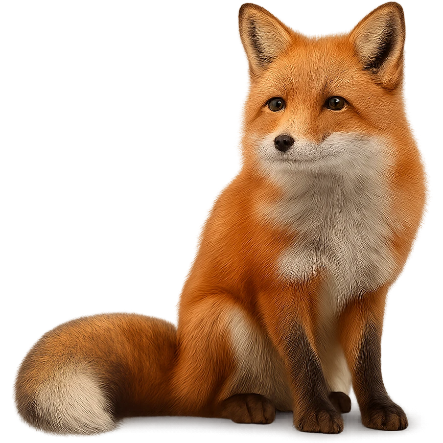 cute fox with a long fluffy tail emoji