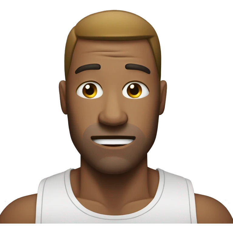 Man working out and crying emoji