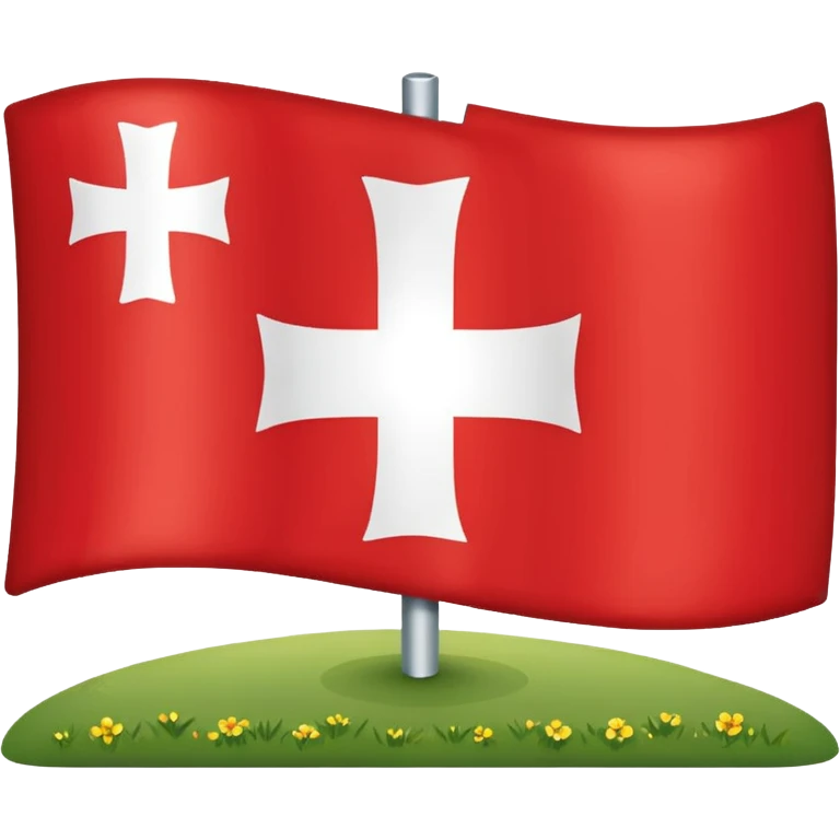 Switzerland flag, red field, white cross, classic look emoji