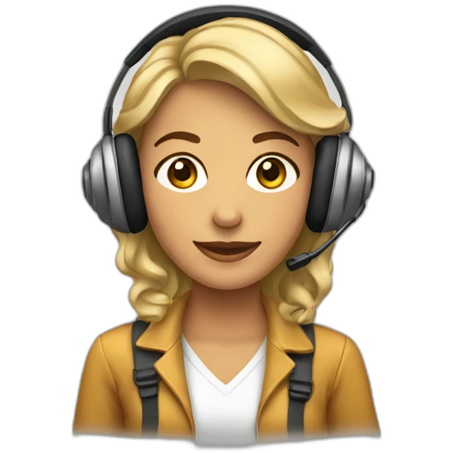 Mulher Loira com Headset emoji