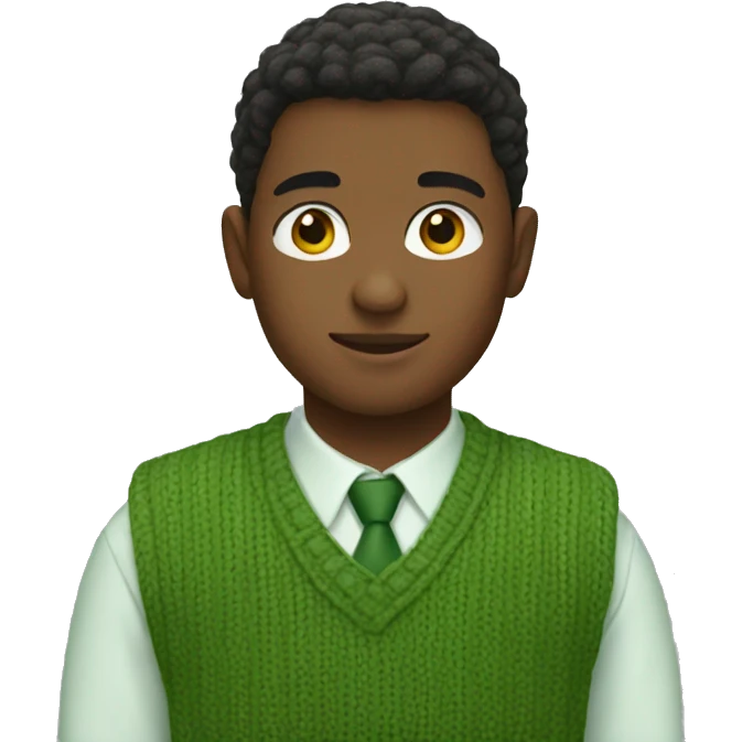 boy wearing green Sweater vest emoji