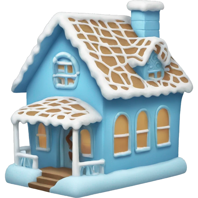 Light blue gingerbread house  emoji