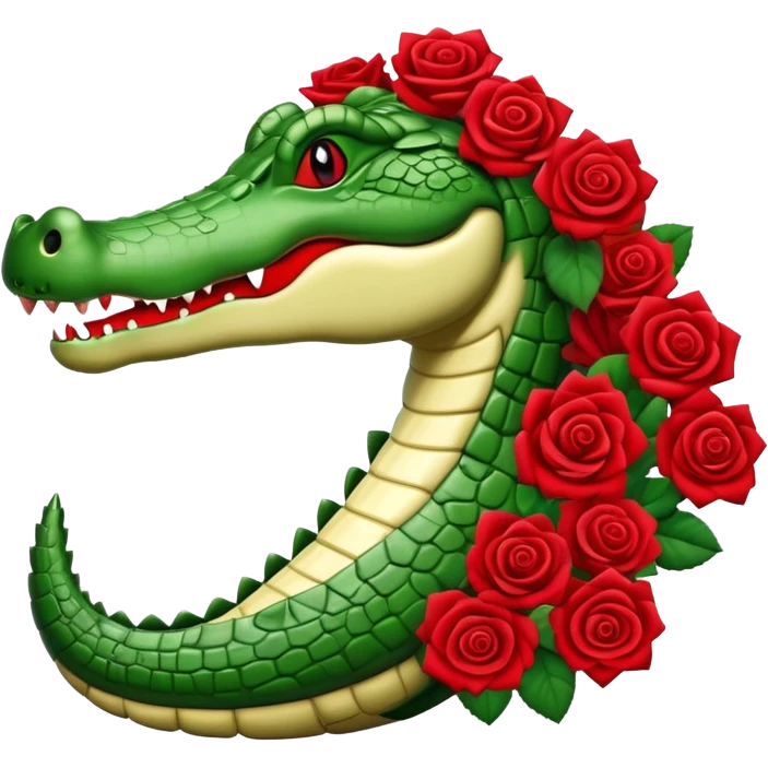 Crocodile rose emoji
