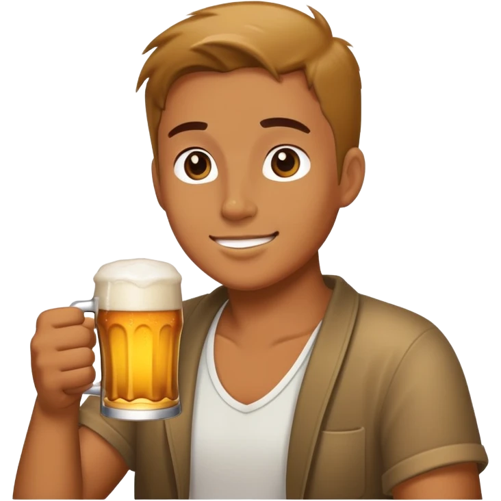 Drinking a beer emoji