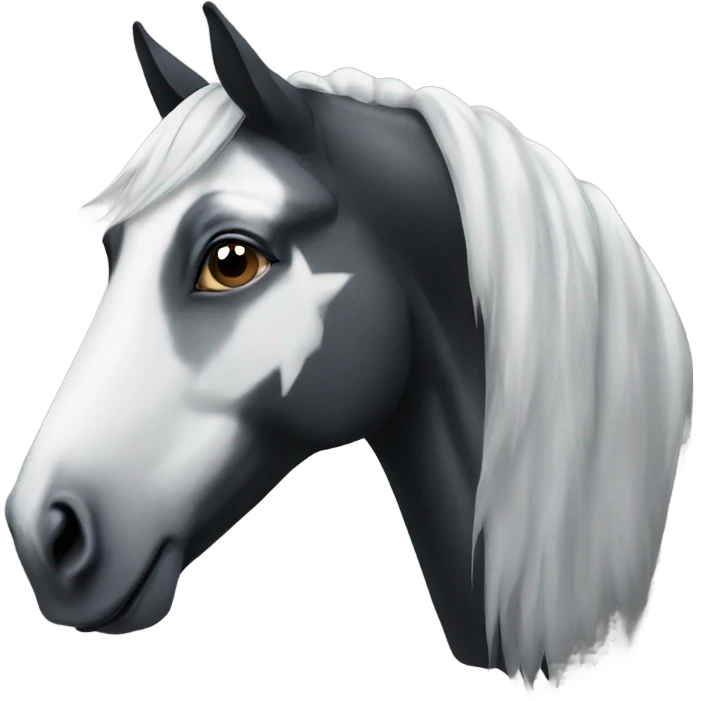 black horse with white star emoji