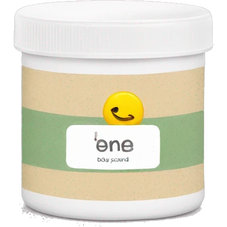 body scrub pot with label emoji
