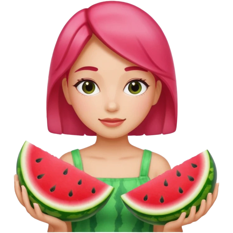 A Girl With an body scrub of watermelon￼ emoji