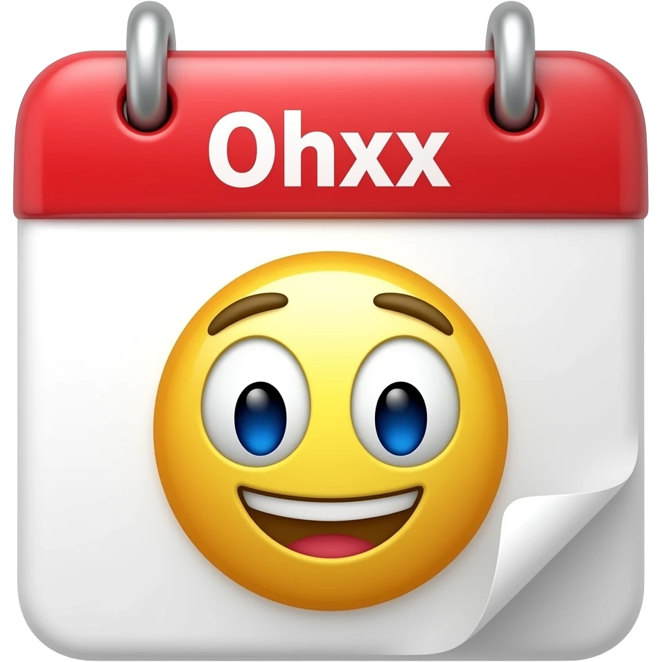 um calendario com data e hora um emoji emoji