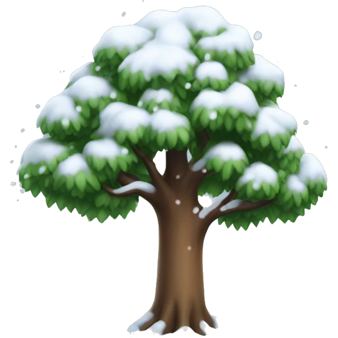 Tree with snow  emoji