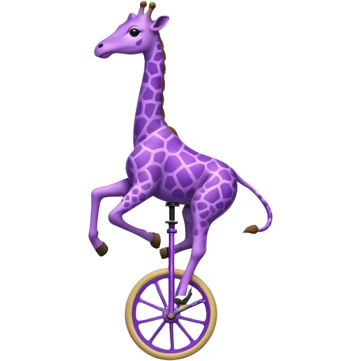 A purple giraffe riding a unicycle  emoji