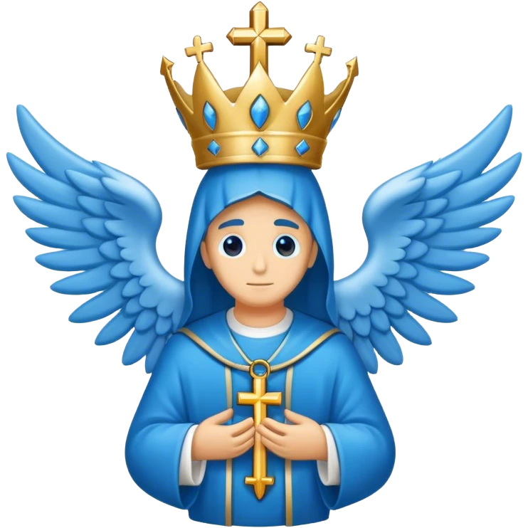saint emblem holy light blue emoji