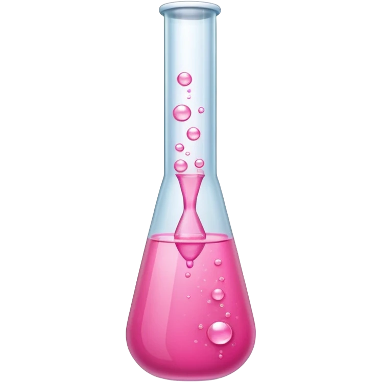 pink liquid in test tube simple bubbling tilted emoji