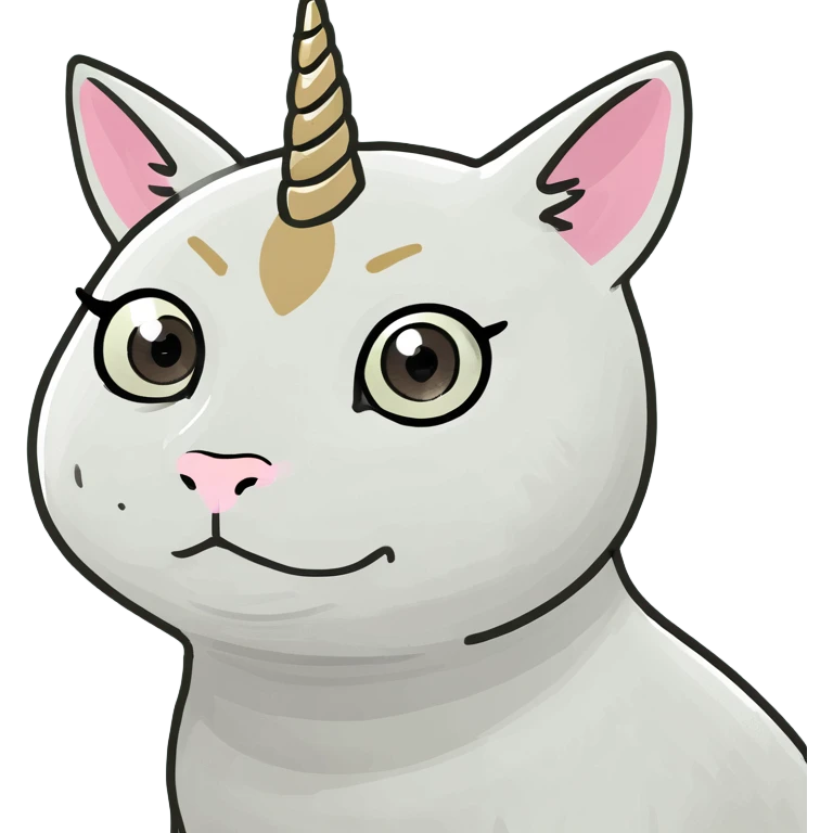 Unicorn cat flying on a rainbow emoji