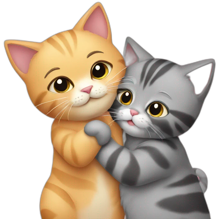 cute cat kissing other cute cat emoji
