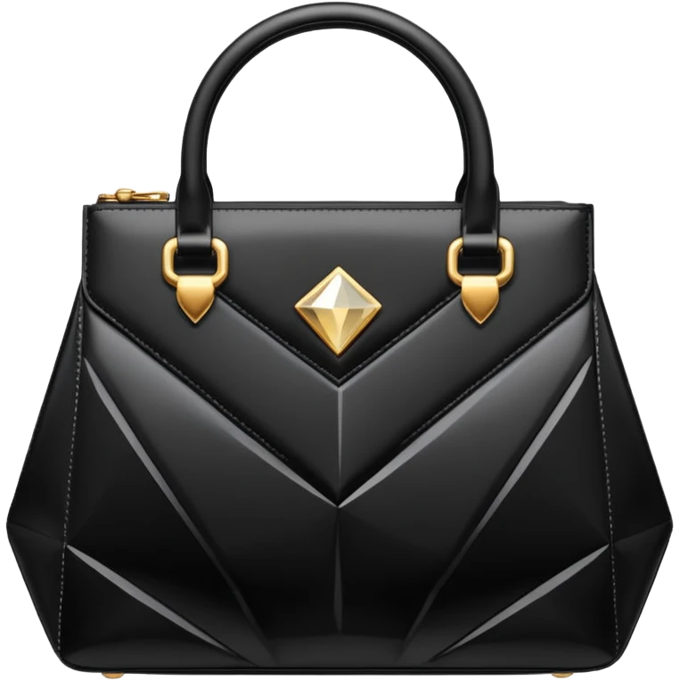 Realistic detailed luxury bag made from black diamond emoji