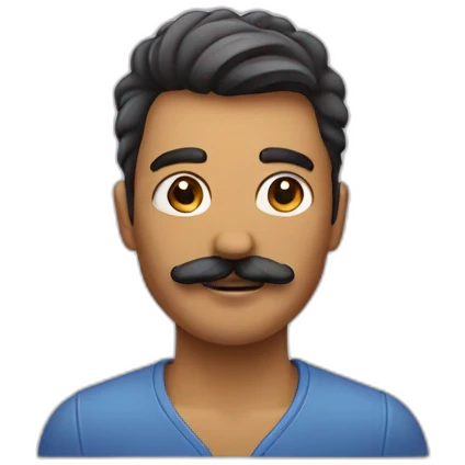 Personne avec une petite moustache coiffé avec les cheveux sur un côté emoji