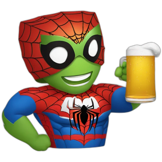 Spider-Man qui boit de la bière emoji
