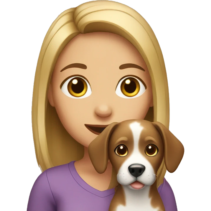 girl with dog emoji
