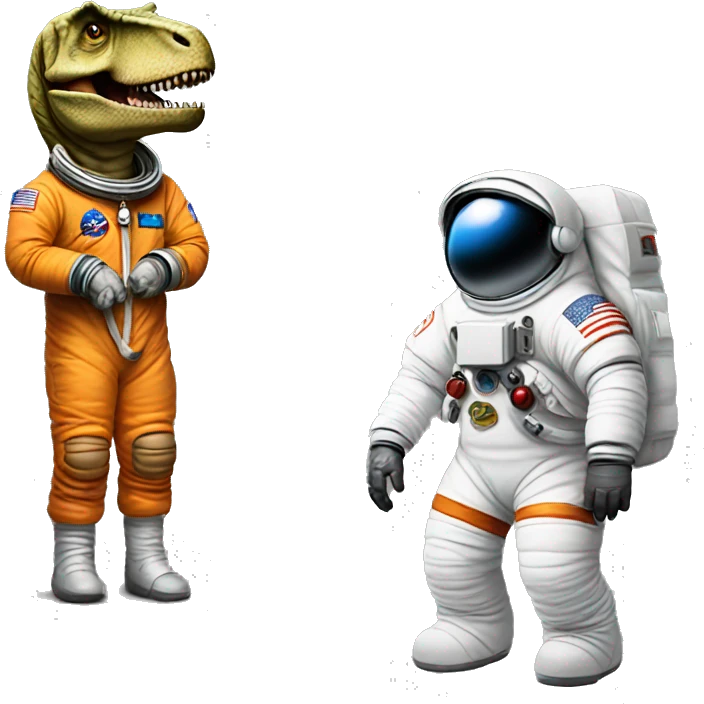 a astronaut and t-rex emoji