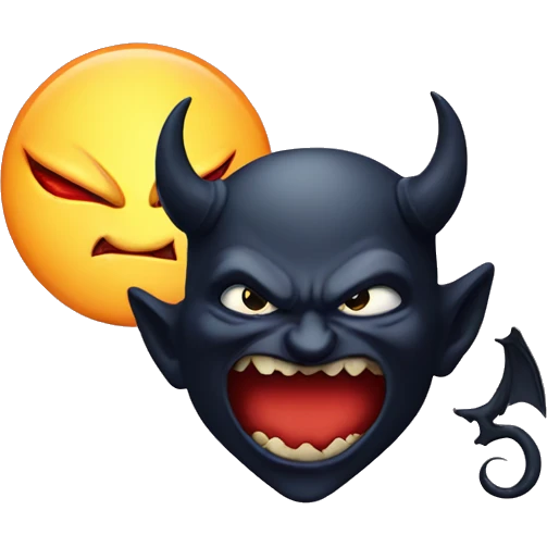 Devil and moon  emoji