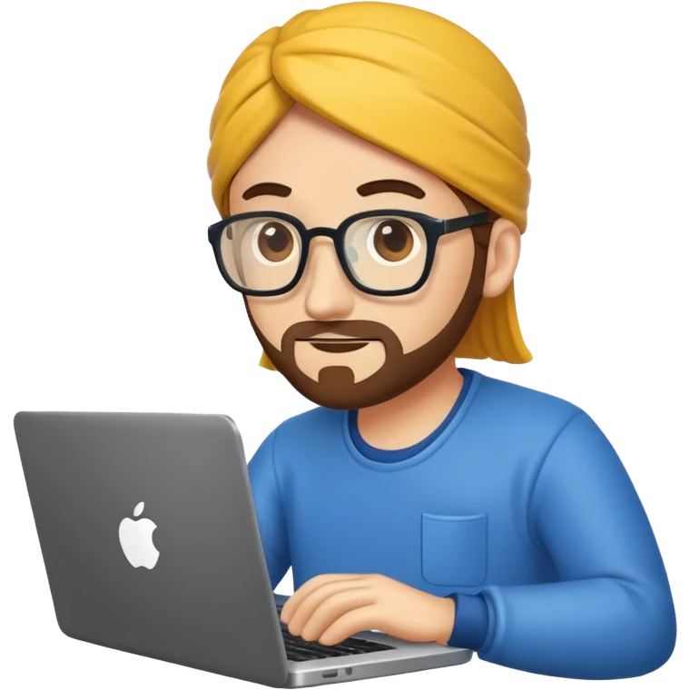 A tech guru in the front of a laptop emoji