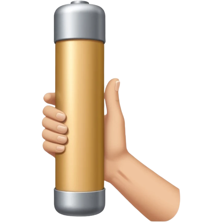 beige skin colored hand holding a cylindrical tube, no sleeves, no clothes emoji