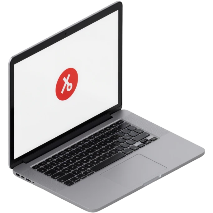 a MacBook with open screen, skeuomorphism style emoji