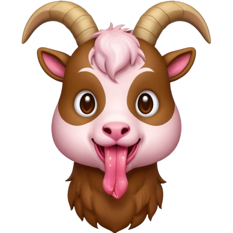 chibi goat emoji eating meat emoji