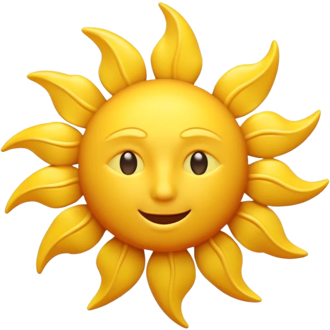 Isomorphic 3D Icon of Sun, Animated, Matte,  white background. High Resolution. emoji