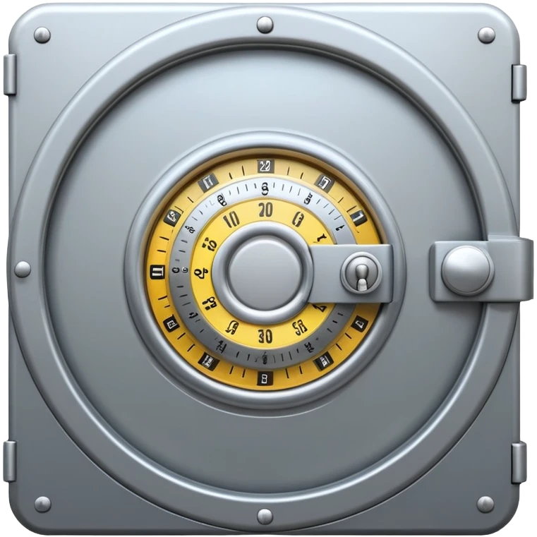 A secure vault door with a central combination dial emoji