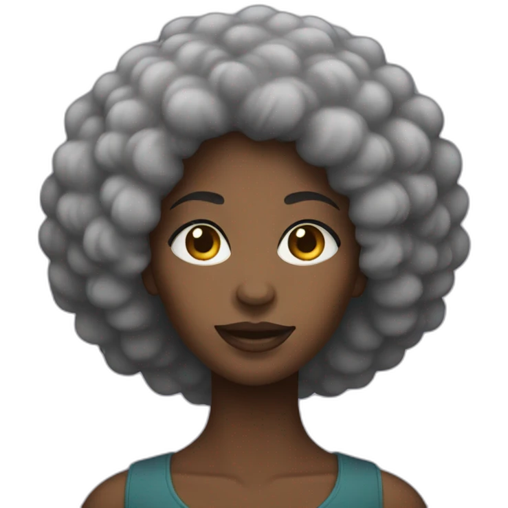 black afro woman emoji