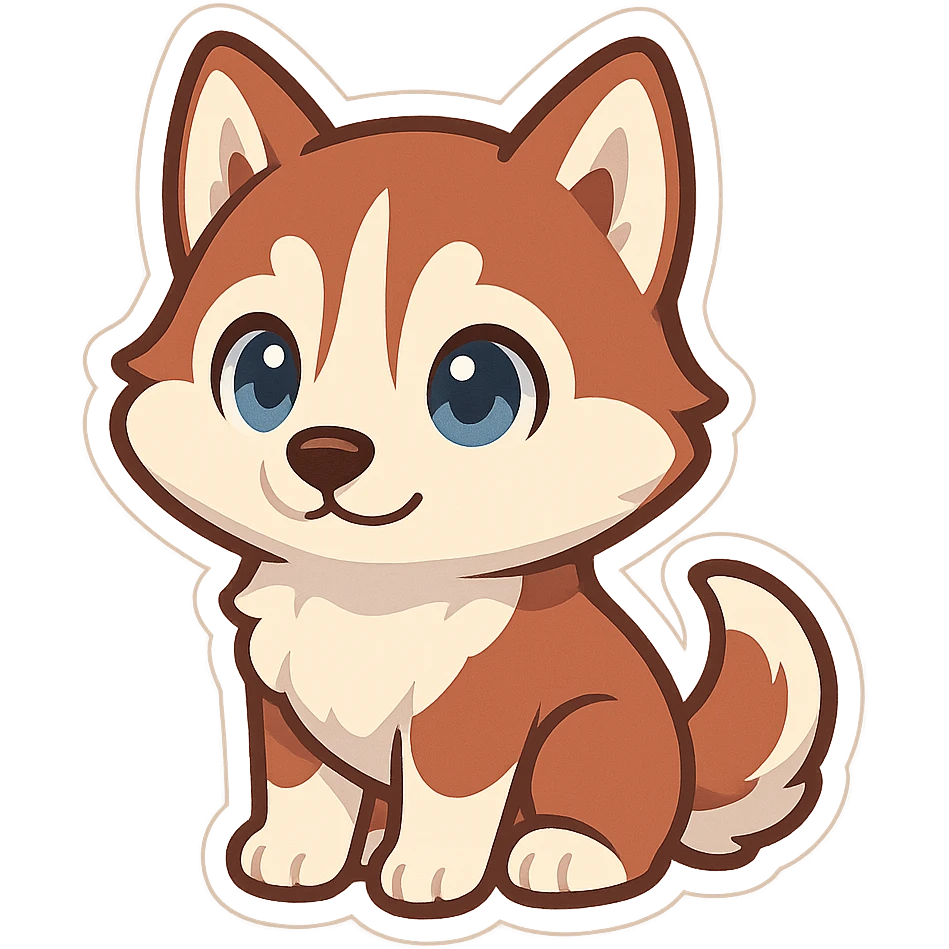 red siberian husky with blue eyes emoji