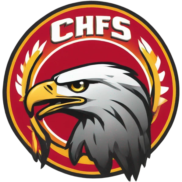 Eagle perched on a chiefs logo emoji