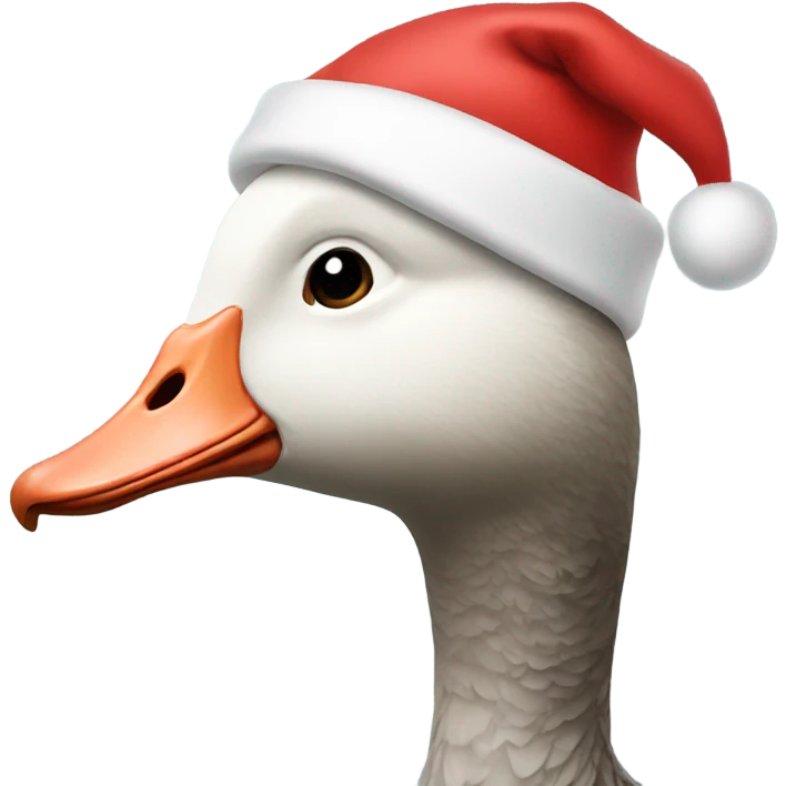 Goose wearing Santa hat emoji