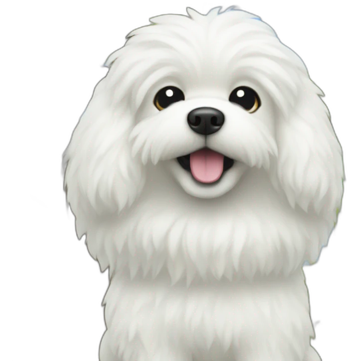 white fluffy dog tree emoji