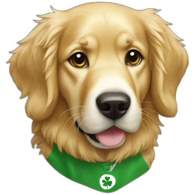 golden retriever dog wearing ireland shirt emoji