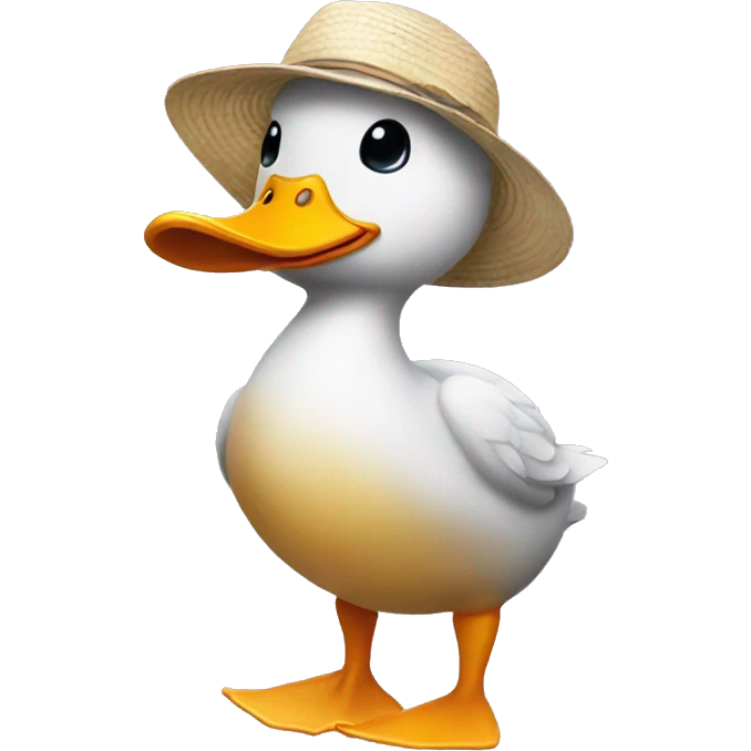 duck wearing a beach short and hat emoji