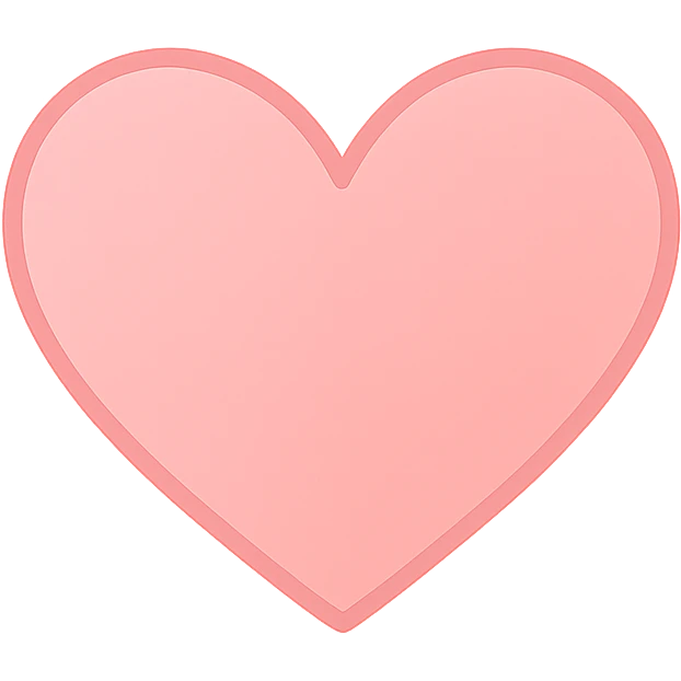 heart with a soft pink glow, clean digital illustration emoji