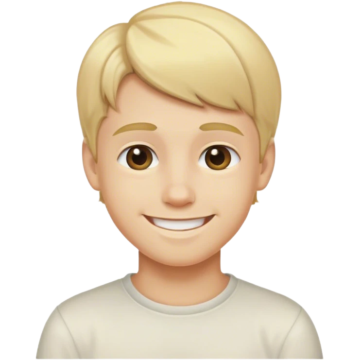 blonde boy smiling at viewer emoji