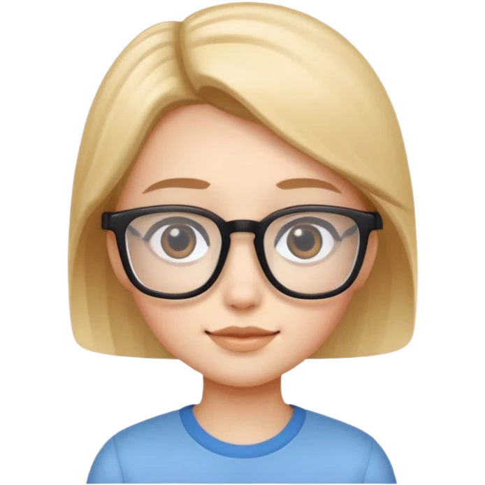 cute character with square glasses and square facial features emoji