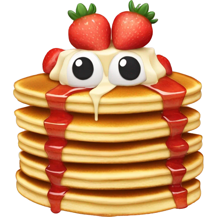 Pancakes with strawberries on top emoji