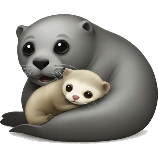 seal hugging ferret  emoji