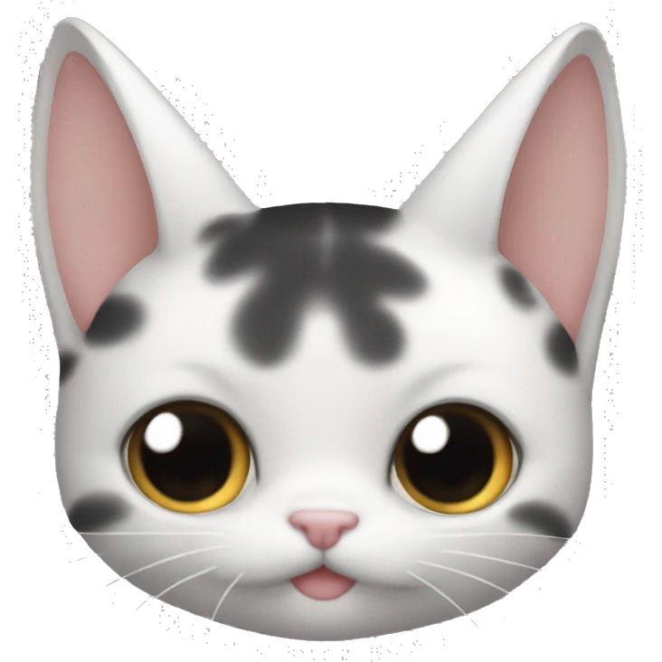복숭아를 먹고있는 하얀 고양이 emoji