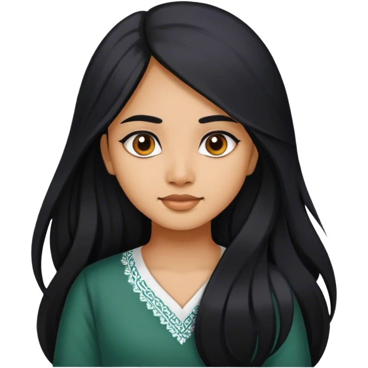 Bangladesh long black hair girl  emoji