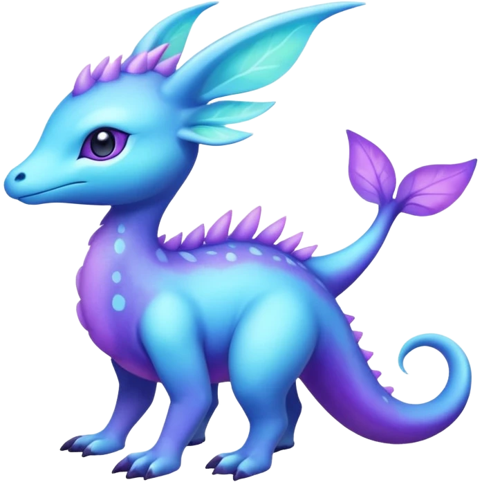 Shiny Exotic Colorful Amaura-Aurorus-Fakémon-hybrid-creature (full body)  emoji