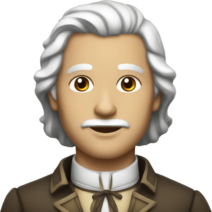 an american colonist, white skin, brown eyes, wearing a traditional suit emoji