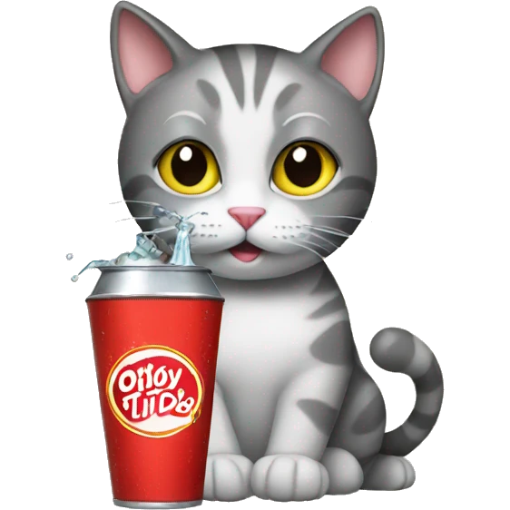 Cat drinking soda emoji