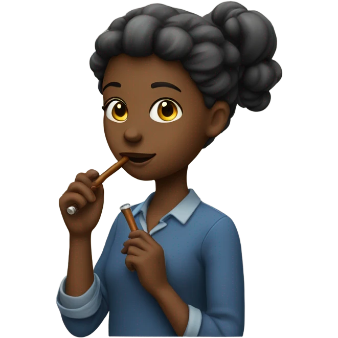 Girl smoking a pipe emoji