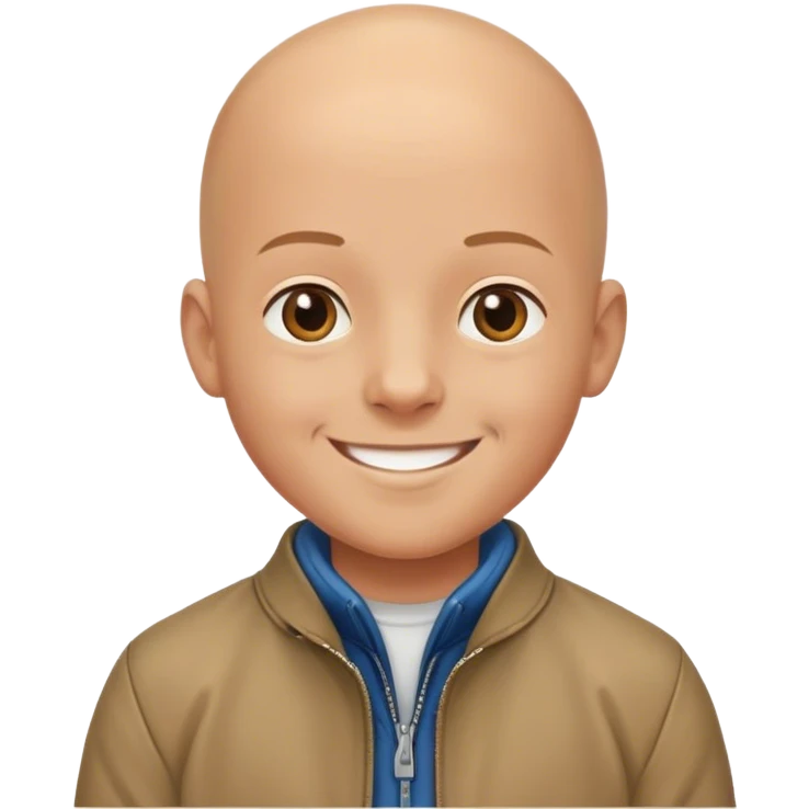 bald boy smiling in jacket emoji